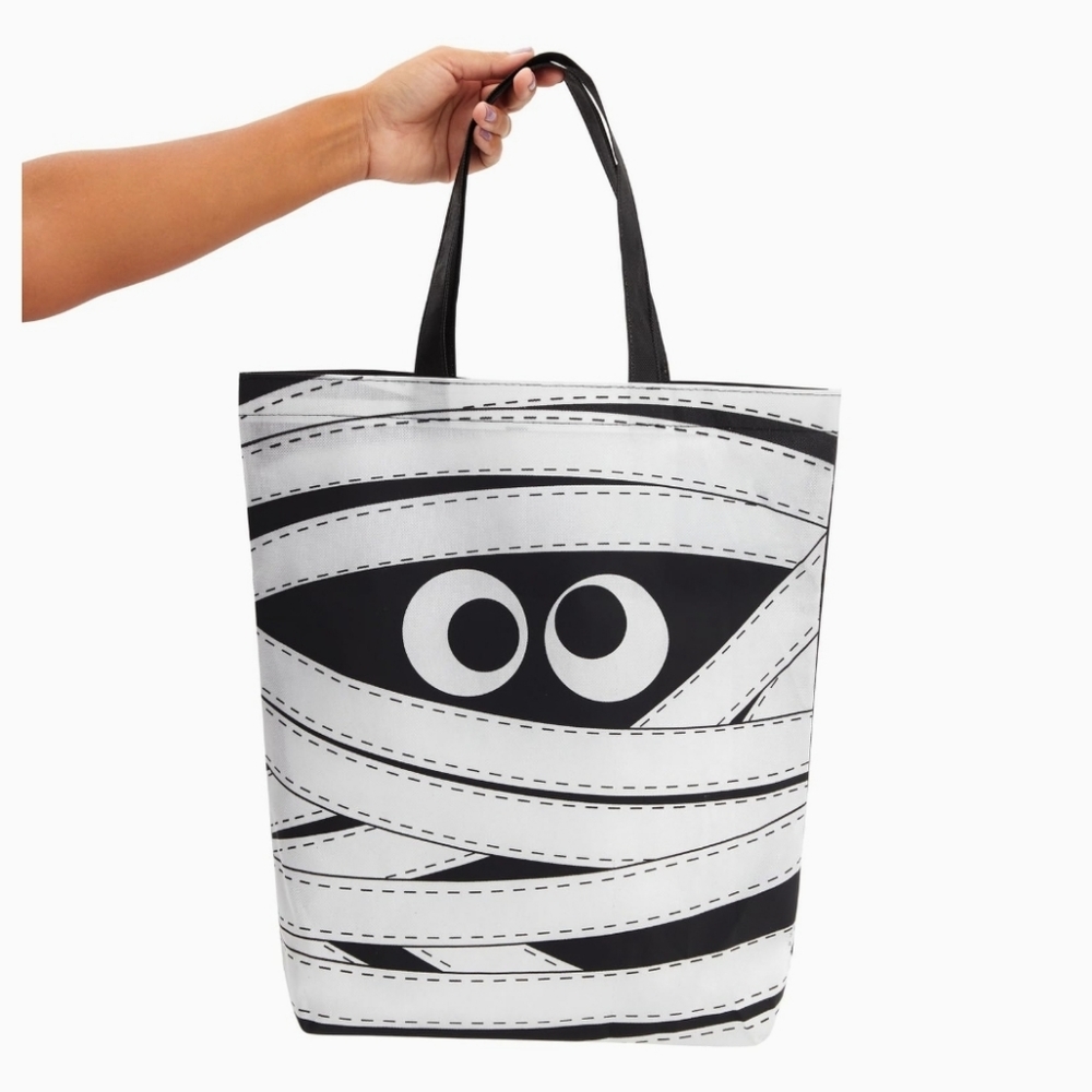 Mummy Halloween Tote Bag Reusable Trick or Treat Bag